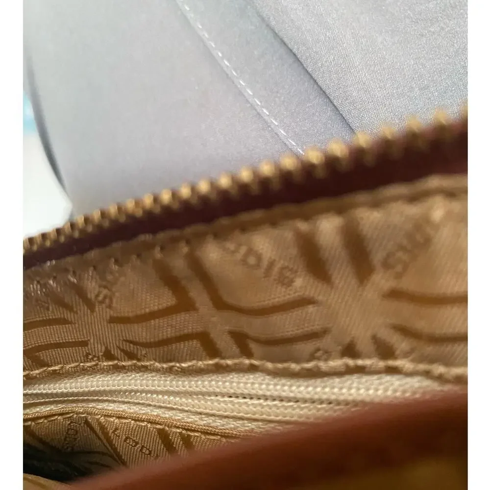 Lodis brand crescent‎ shaped wristlet Leather